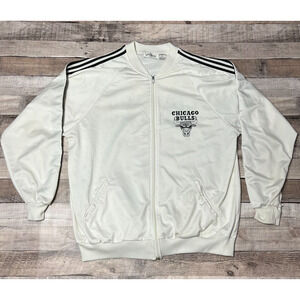 Chicago Bulls Jacket Men's XL White Michael Jordan NBA #23 Full Zip Sportswear